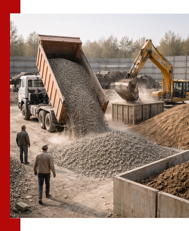 Доставка нерудных материалов с погрузкой и разгрузкой в Краснокамске