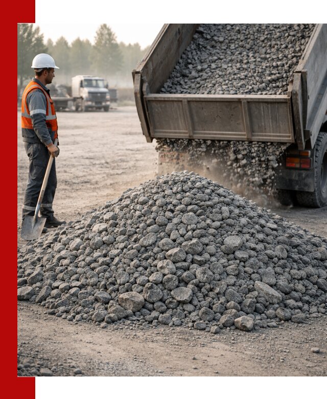 Гранитный щебень фракции 100–201 для строительства в Краснокамске