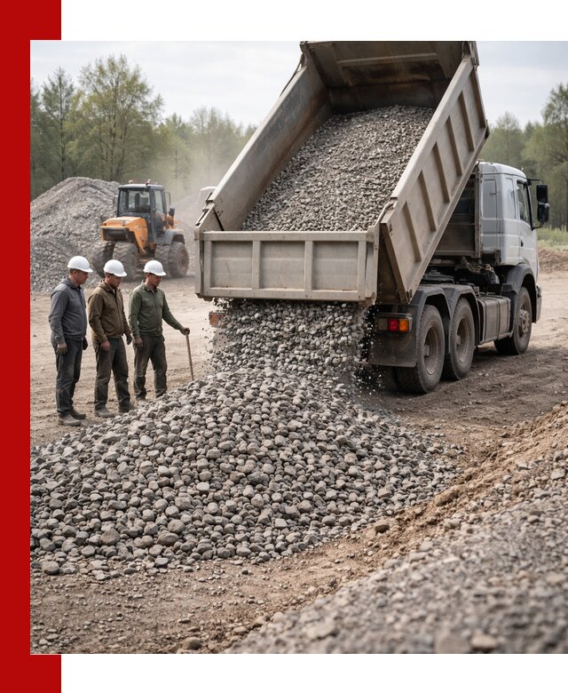 Доставка гравийного щебня фракции 70-120 в Краснокамске