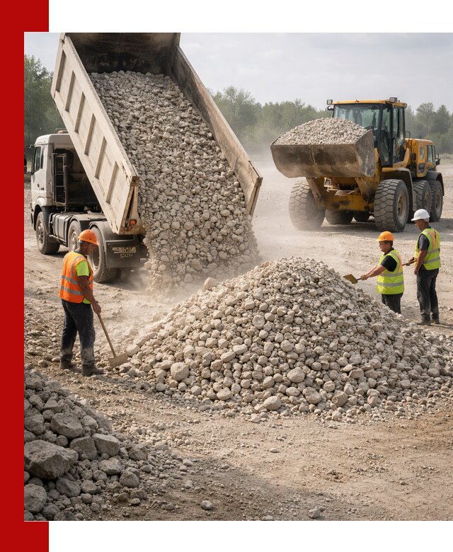 Доставка известнякового щебня фр. 40-70 в Краснокамске