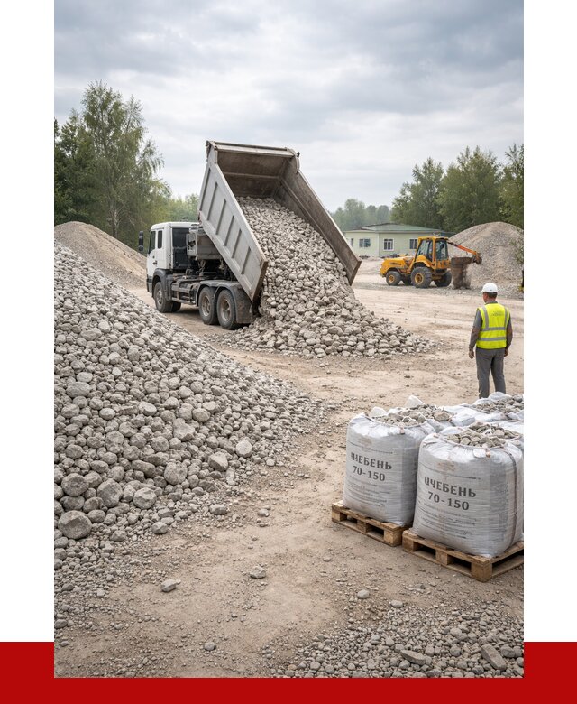 Известняковый щебень фракция 70-150 в Краснокамске от 1267 р. | ПРОНЕРУДКнм