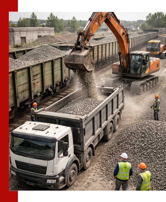 Железнодорожный щебень фракция 25–60 для поставок в Краснокамске