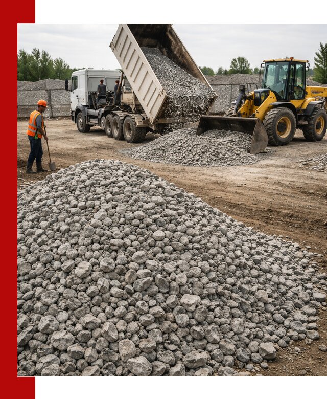 Доставка бетонного щебня фракции 40-70 в Краснокамске