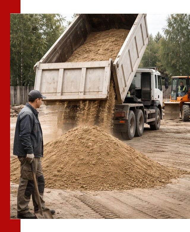 Доставка и продажа песка с разгрузкой в Краснокамске