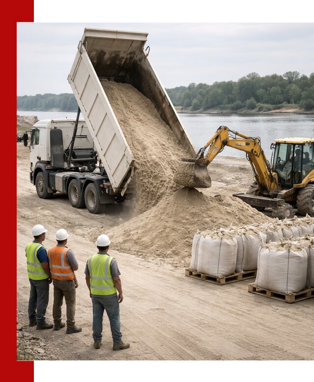 Доставка речного песка в Краснокамске самосвалами и погрузкой
