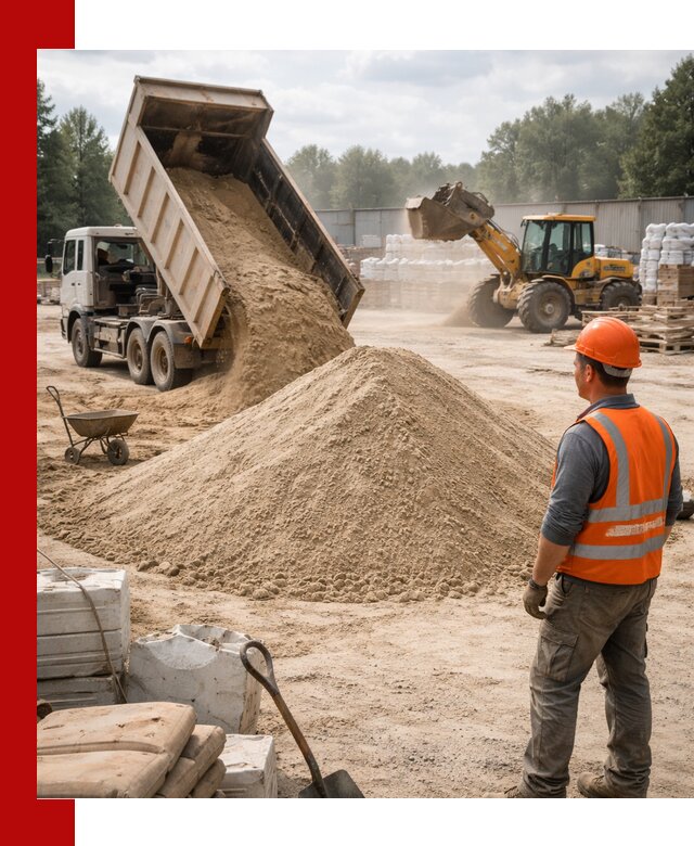 Доставка строительного песка с самосвалом в Краснокамске