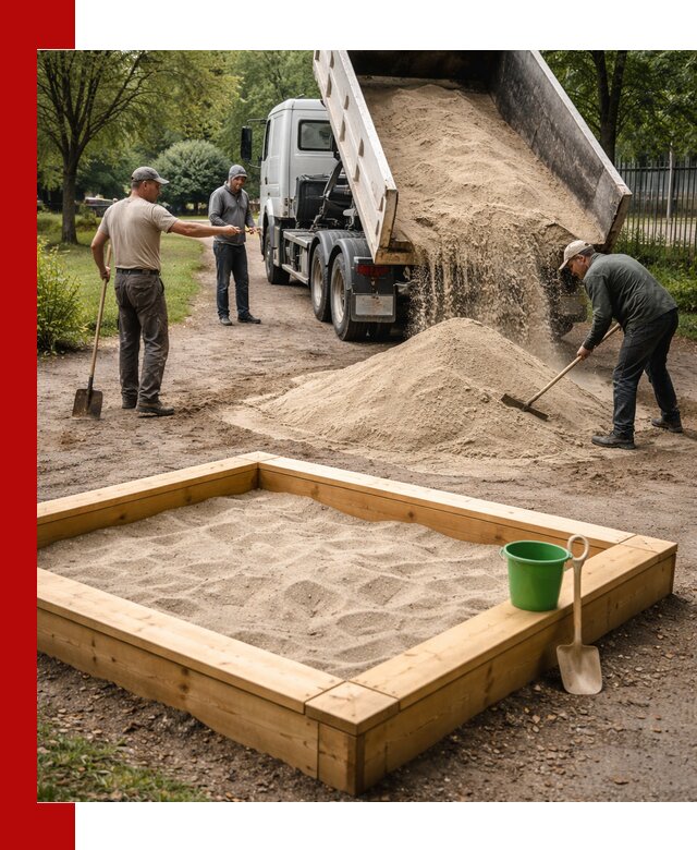 Песок для песочницы с доставкой в Краснокамске недорого и чистый