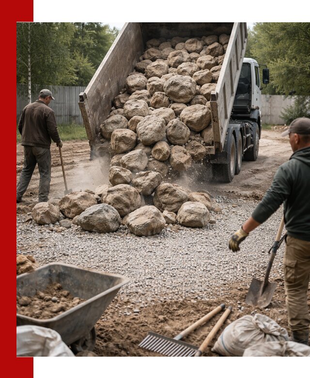 Доставка и укладка булыжника в Краснокамске