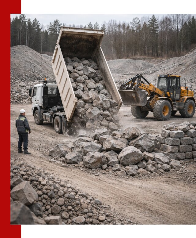 Доставка и продажа бутового гранитного камня в Краснокамске