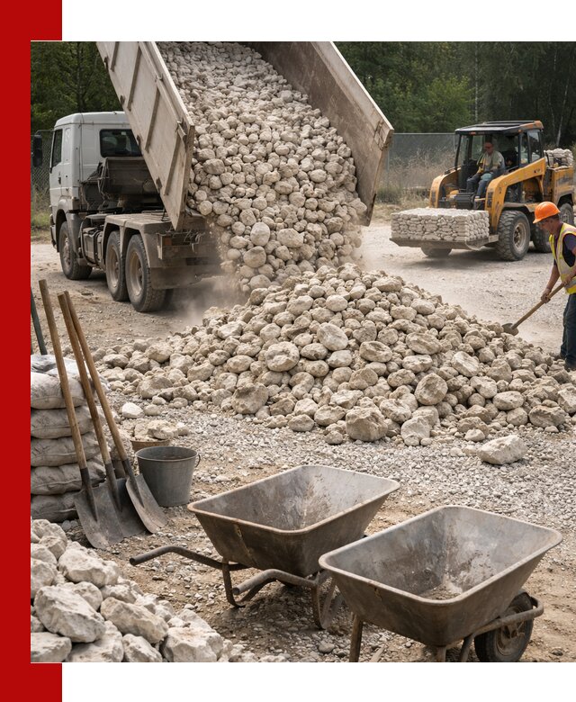 Доставка и продажа бутового известнякового камня в Краснокамске