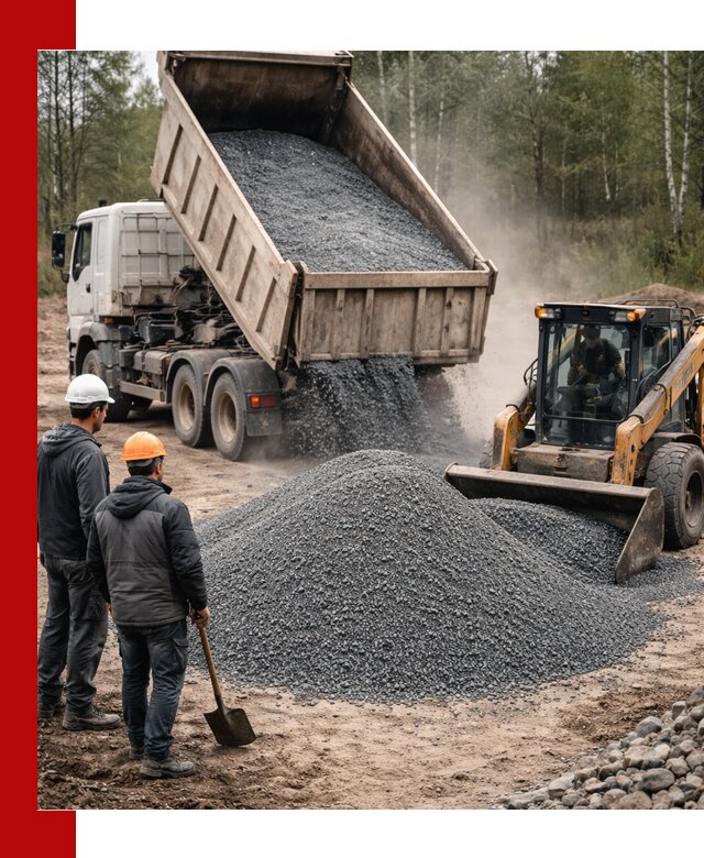 Гранитный отсев 0-5 с доставкой и разгрузкой в Краснокамске