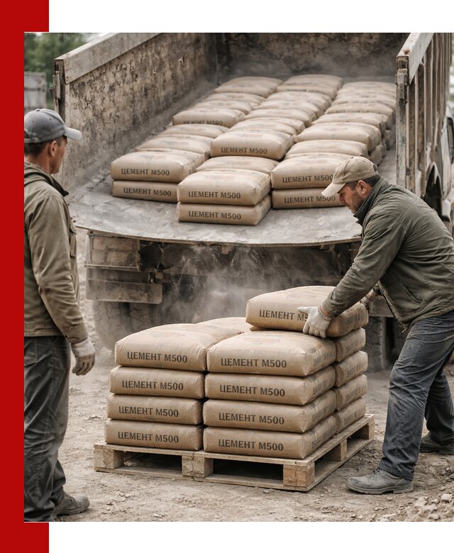 Цемент М500 с доставкой самосвалом в Краснокамске