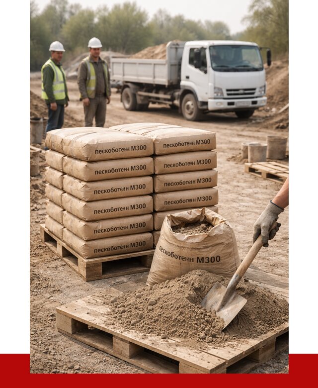 Пескобетон М300 в Краснокамске с доставкой от 4714 р. за куб | ПРОНЕРУДКнм