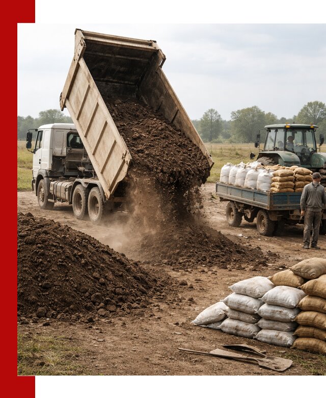 Доставка грунта и удобрений оптом в Краснокамске для сельхоз и строительства