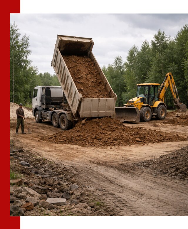 Доставка суглинка самосвалами в Краснокамске подсыпка и планировка