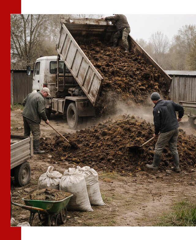 Доставка коровьего навоза самосвалом в Краснокамске