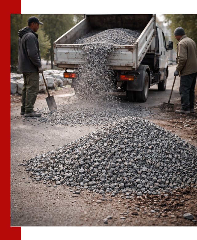 Гранитная крошка для посыпки дорог и тротуаров в Краснокамске