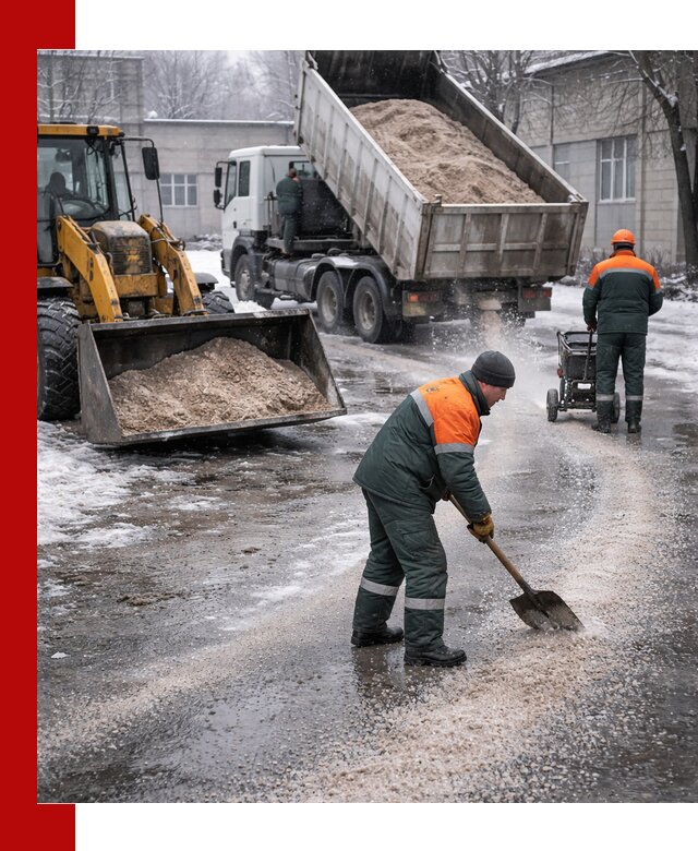 Реагент против гололеда с доставкой и нанесением в Краснокамске