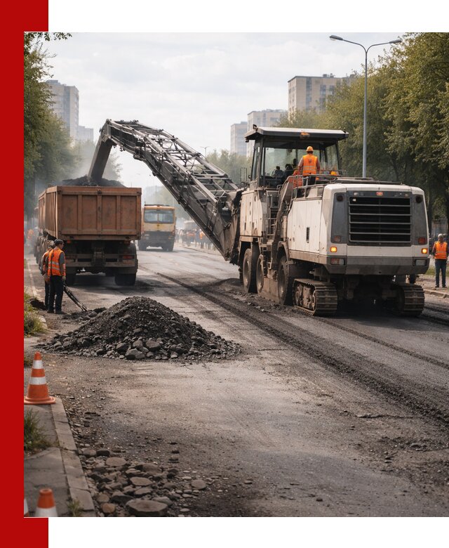 Фрезерованный асфальт в Краснокамске — удаление и вывоз старого покрытия