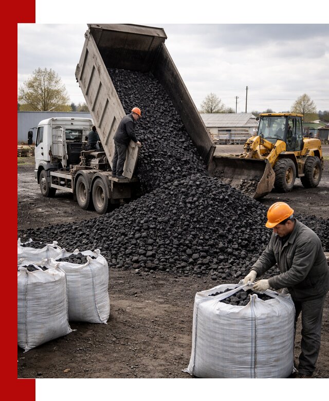 Доставка каменного угля в Краснокамске оптом и в розницу