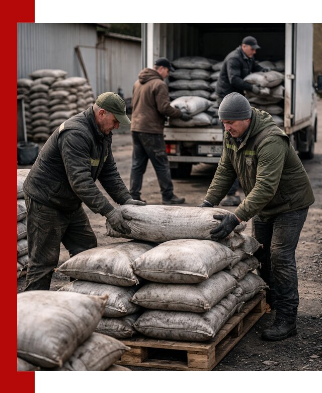 Доставка угля в мешках по выгодным ценам в Краснокамске