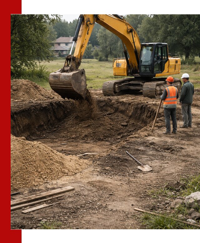 Рытье котлована под фундамент в Краснокамске (быстро и недорого)