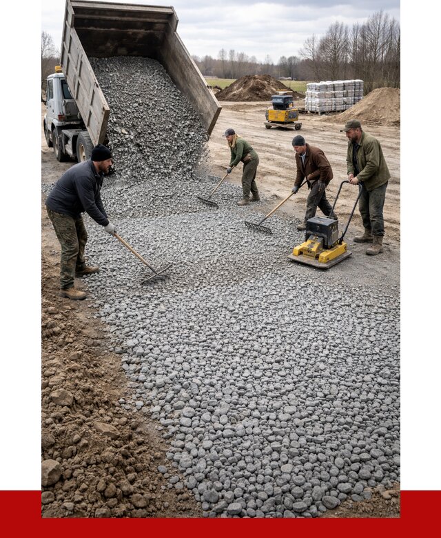 Устройство щебеночной подушки в Краснокамске от 4562 р. ПРОНЕРУДКнм