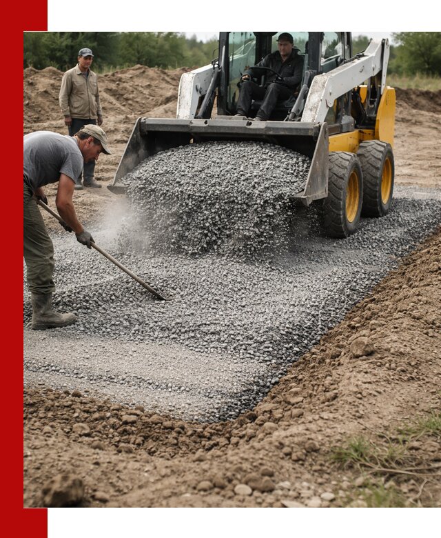 Устройство щебеночной подушки в Краснокамске для дорог и фундаментов